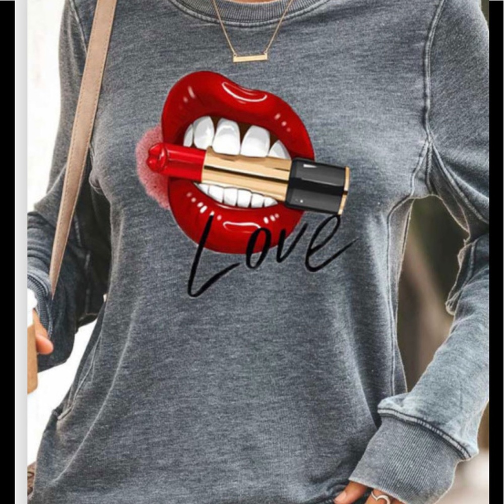 Gray sweatshirt with love